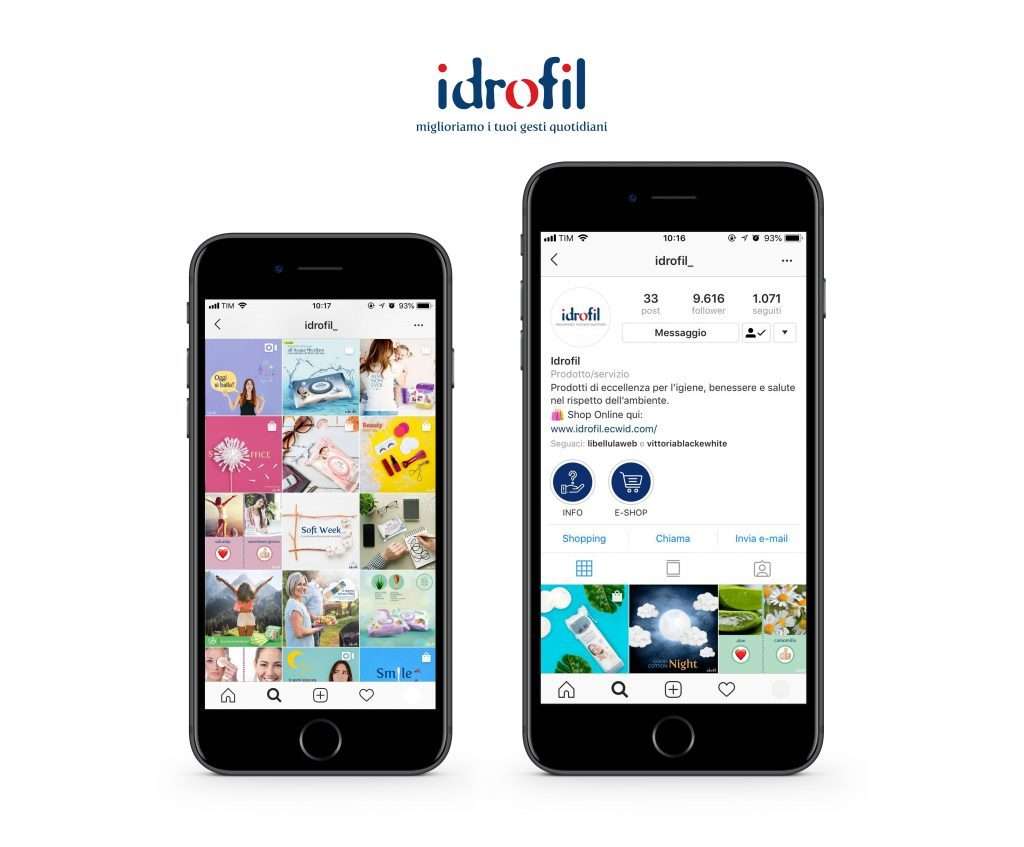 Gestione social media Idrofil - Agenzia di comunicazione Napoli - Libellula Grafica Lab