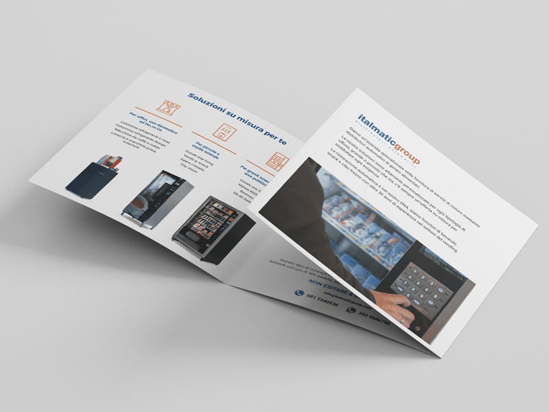 Depliant 3 ante Italmatic - Web agency Napoli - Libellula Grafica Lab