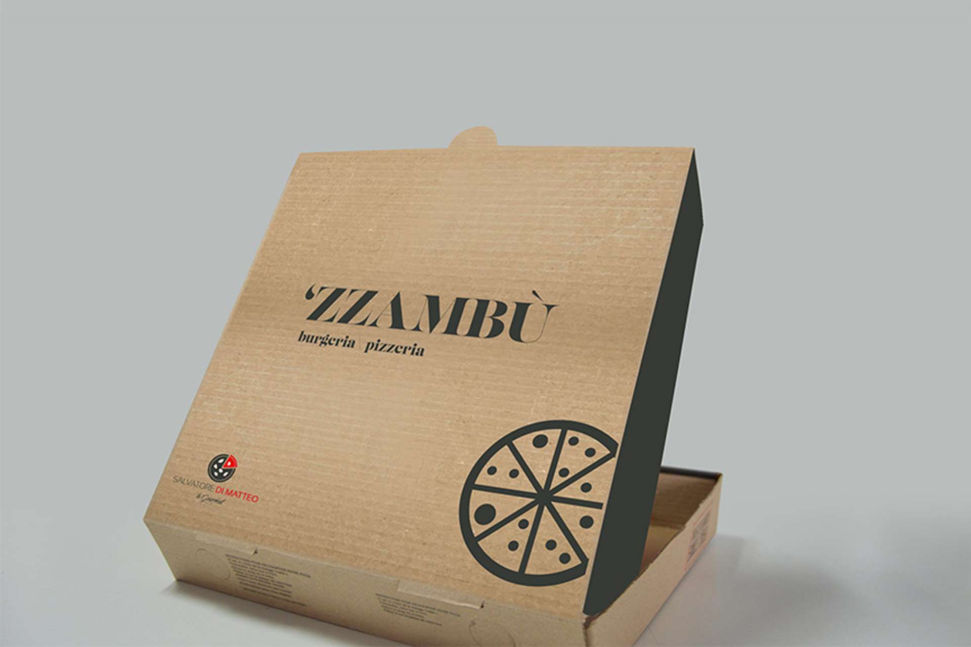 Porta pizza grafica e realizzazione prodotti food-zzambù pizzeria-Agenzia di Comunicazione e Web Libellula Grafica Lab