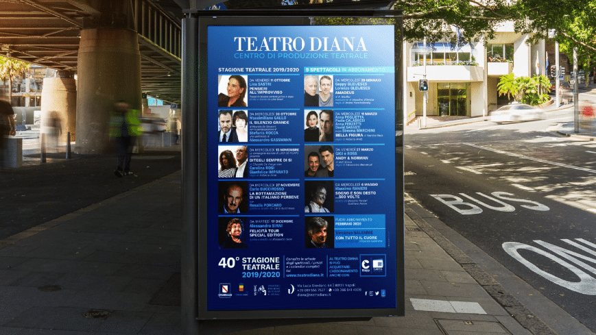 Teatro Diana - Banner pubblicitario - Agenzia di comunicazione Napoli - Libellula Grafica Lab
