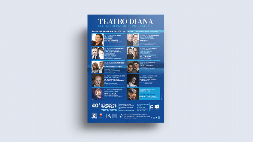 Teatro Diana - Grafica per volantini - Agenzia di comunicazione Napoli - Libellula Grafica Lab
