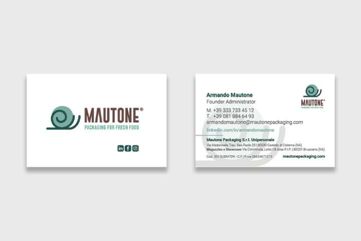 Biglietti da visita Mautone packaging