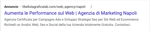 esempio annuncio google ads