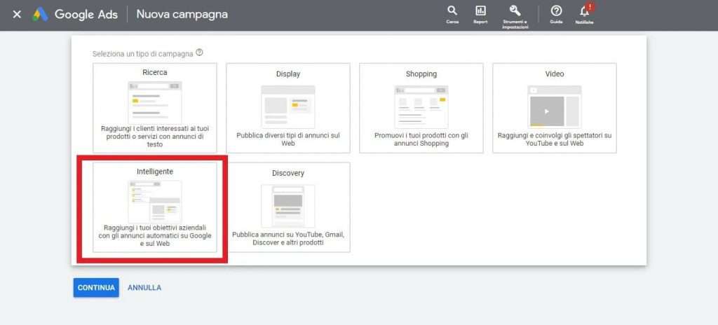campagne intelligenti google ads
